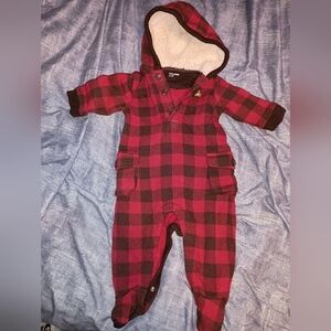 GAP Kids Red and Black Checkered Footie